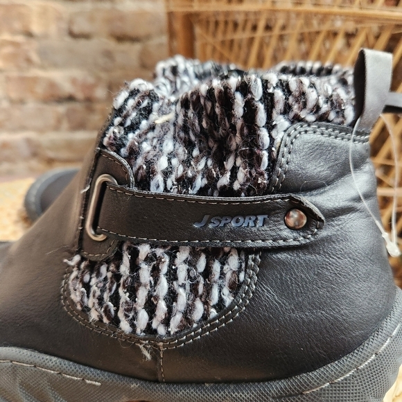 JSport Darcie Black Lined Ankle Sweater Boots - Picture 7 of 13